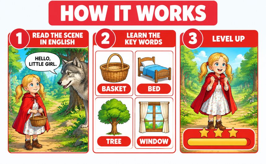 A+ marketing image 2 for Little Red Riding Hood