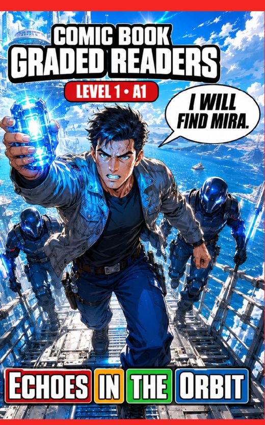 Cover of Echoes in the Orbit – A1 English comic book graded reader