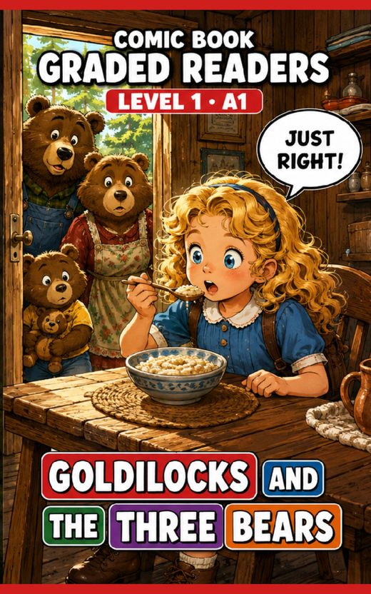 Cover of Goldilocks and the Three Bears – A1 English comic book graded reader