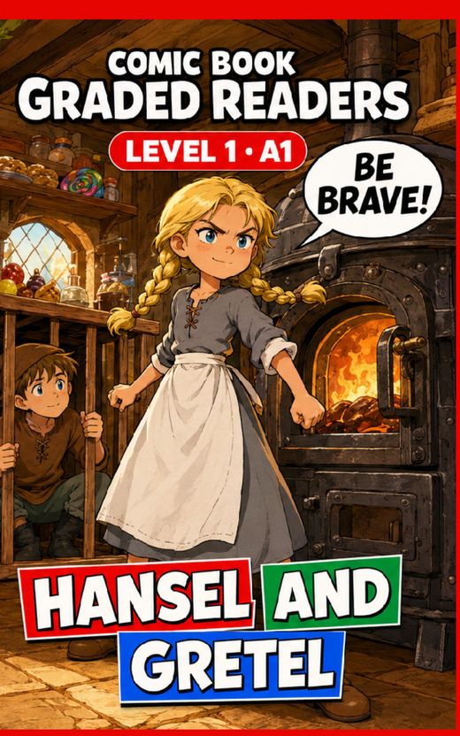 Cover of Hansel and Gretel – A1 English comic book graded reader