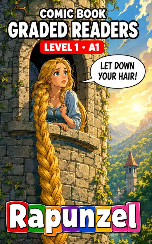 Cover of Rapunzel – A1 English comic book graded reader