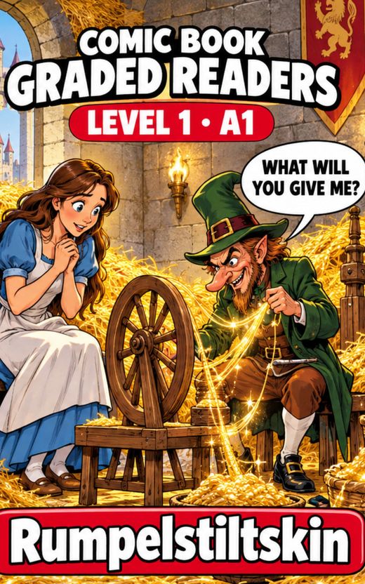 Cover of Rumpelstiltskin – A1 English comic book graded reader