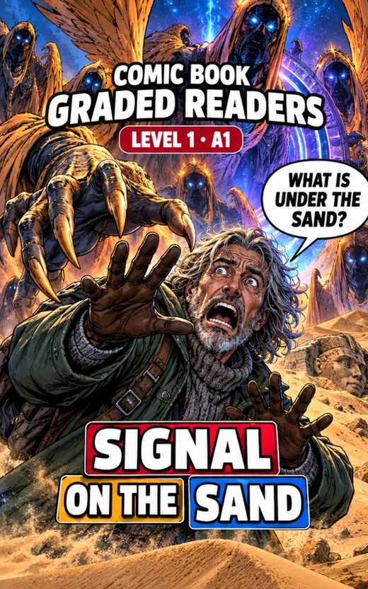 Cover of Signal on the Sand – A1 English comic book graded reader