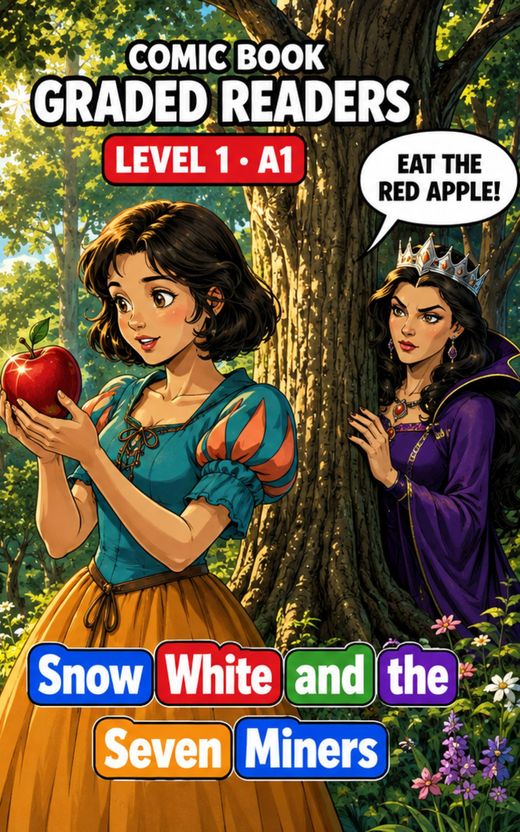 Cover of Snow White and the Seven Miners – A1 English comic book graded reader