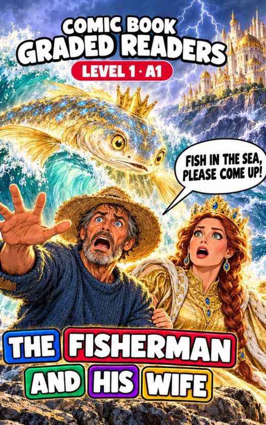 Cover of The Fisherman and His Wife – A1 English comic book graded reader