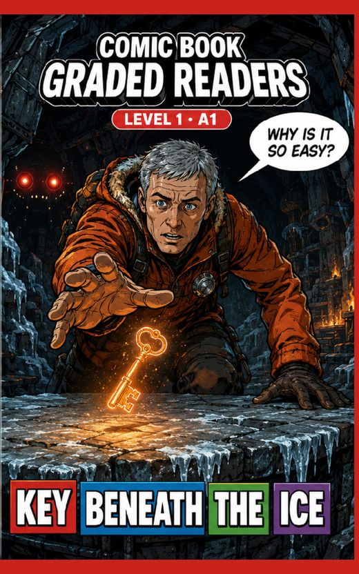 Cover of The Key Beneath the Ice – A1 English comic book graded reader