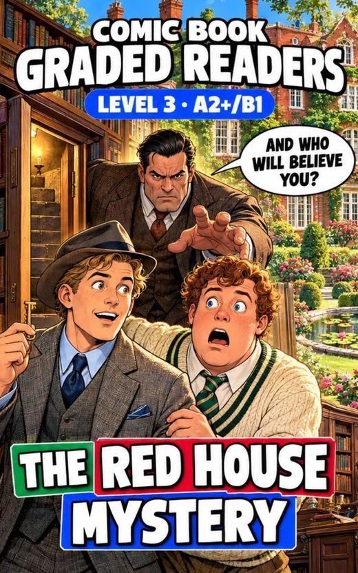 Cover of The Red House Mystery – A2+/B1 English comic book graded reader