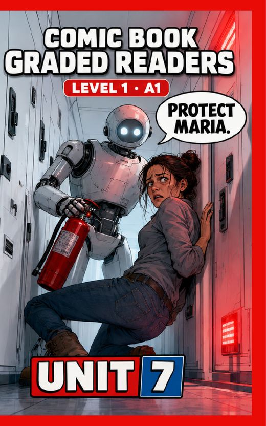Cover of Unit 7 – A1 English comic book graded reader